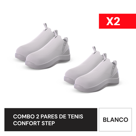 Combo 2 Tenis Inteligentes Confort Step Blanco