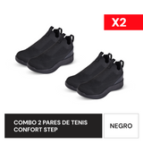 Combo 2 Tenis Inteligentes Confort Step Negro