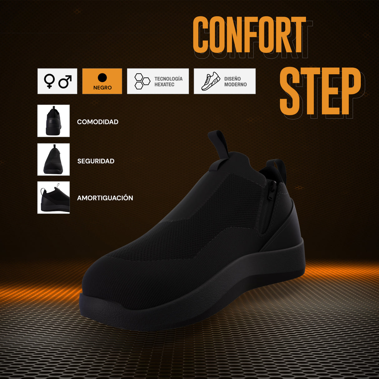 Combo 2 Tenis Inteligentes Confort Step Negro