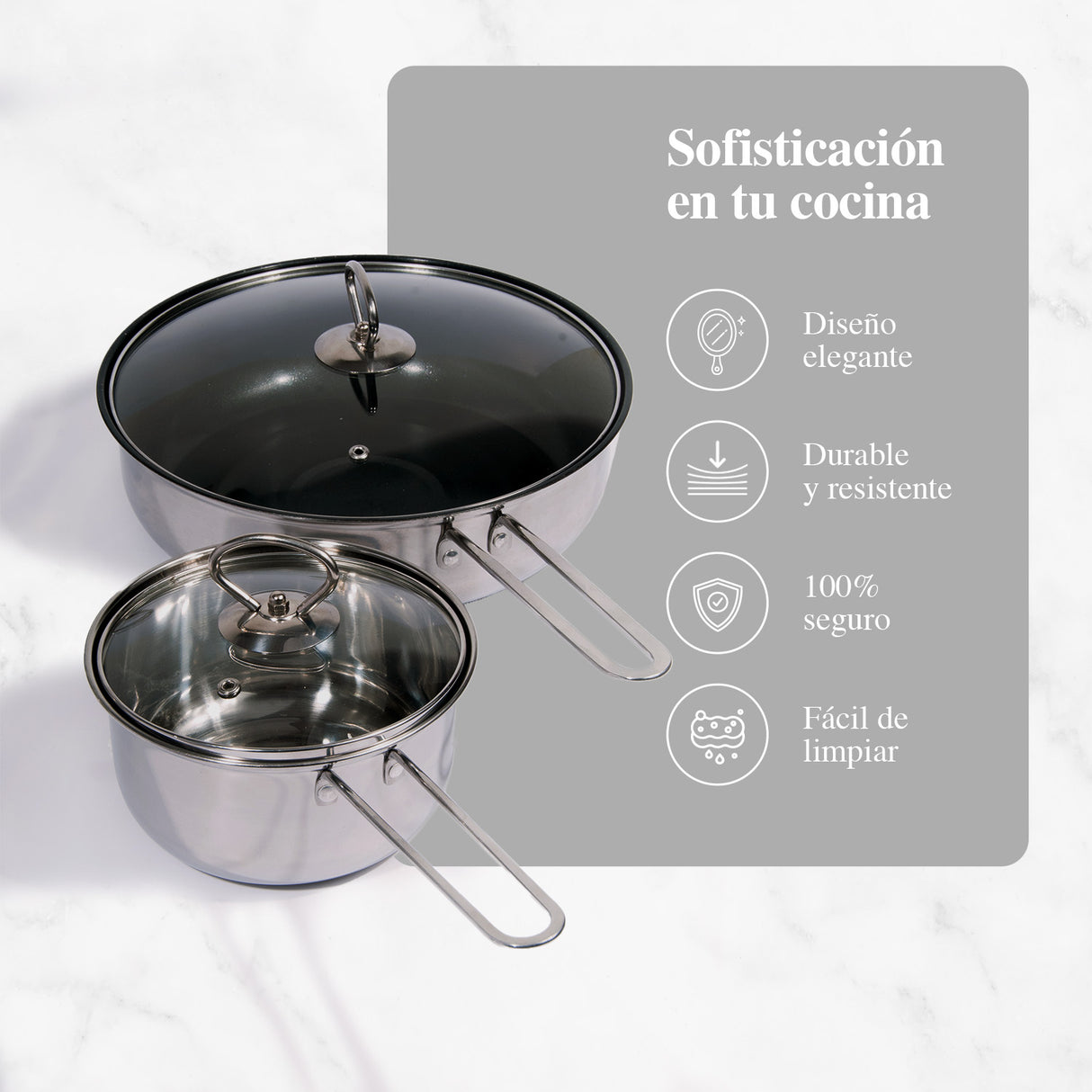 Batería de Cocina Sofia Inox Acero Inoxidable 18 Piezas