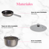 Batería de Cocina Sofia Inox Acero Inoxidable 18 Piezas