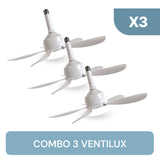 Ventilador de techo con luz Ventilux fácil instalación cero ruido 3 Pack