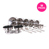 Batería de Cocina Sofia Inox Acero Inoxidable 18 Piezas